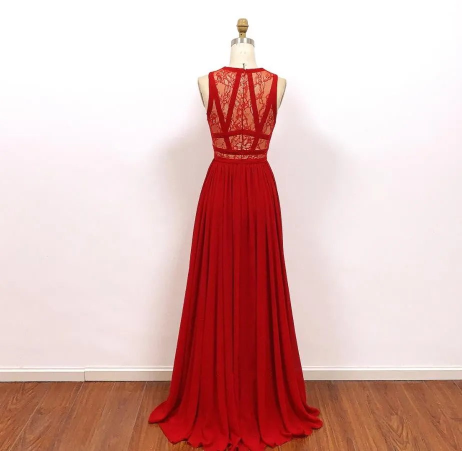 Taylor Swift Red Dress Chiffon Prom Dress Formal Gown