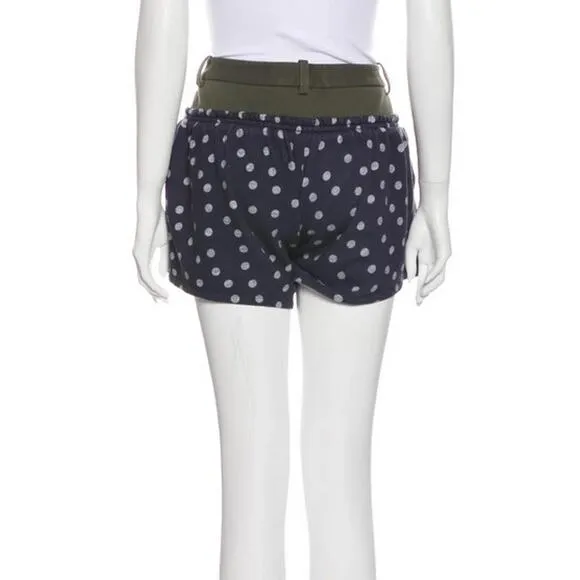 THAKOON ADDITION Mixed Fabric Polka Dot Shorts Women's XS