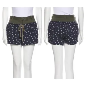 THAKOON ADDITION Mixed Fabric Polka Dot Shorts Women's XS
