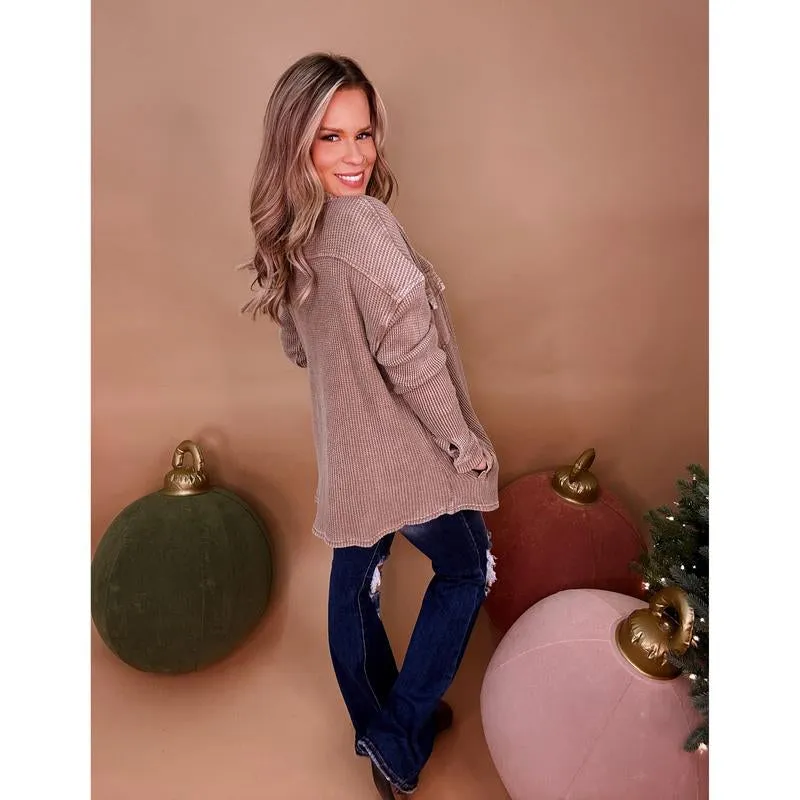 The Aspen Shacket- Vintage Mocha