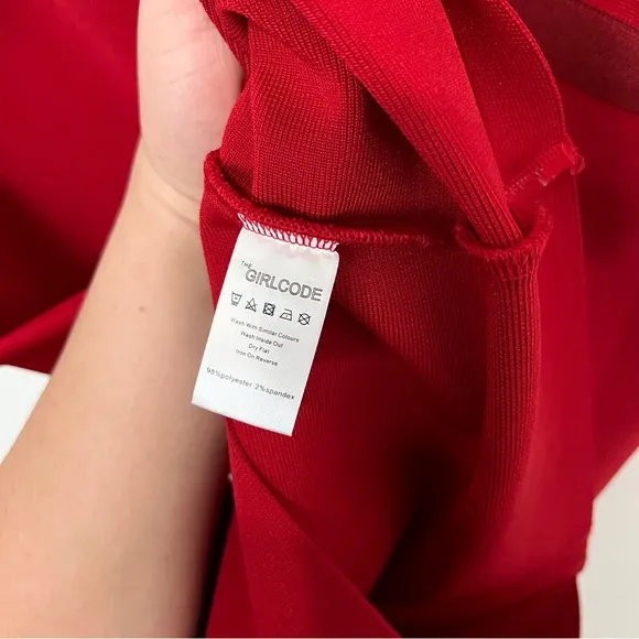 The Girl Code Red Bandage Body-con Mid Length Dress Size 12