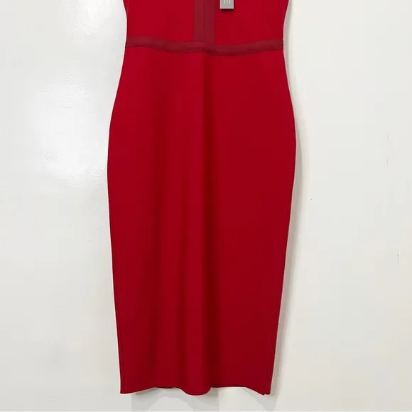The Girl Code Red Bandage Body-con Mid Length Dress Size 12