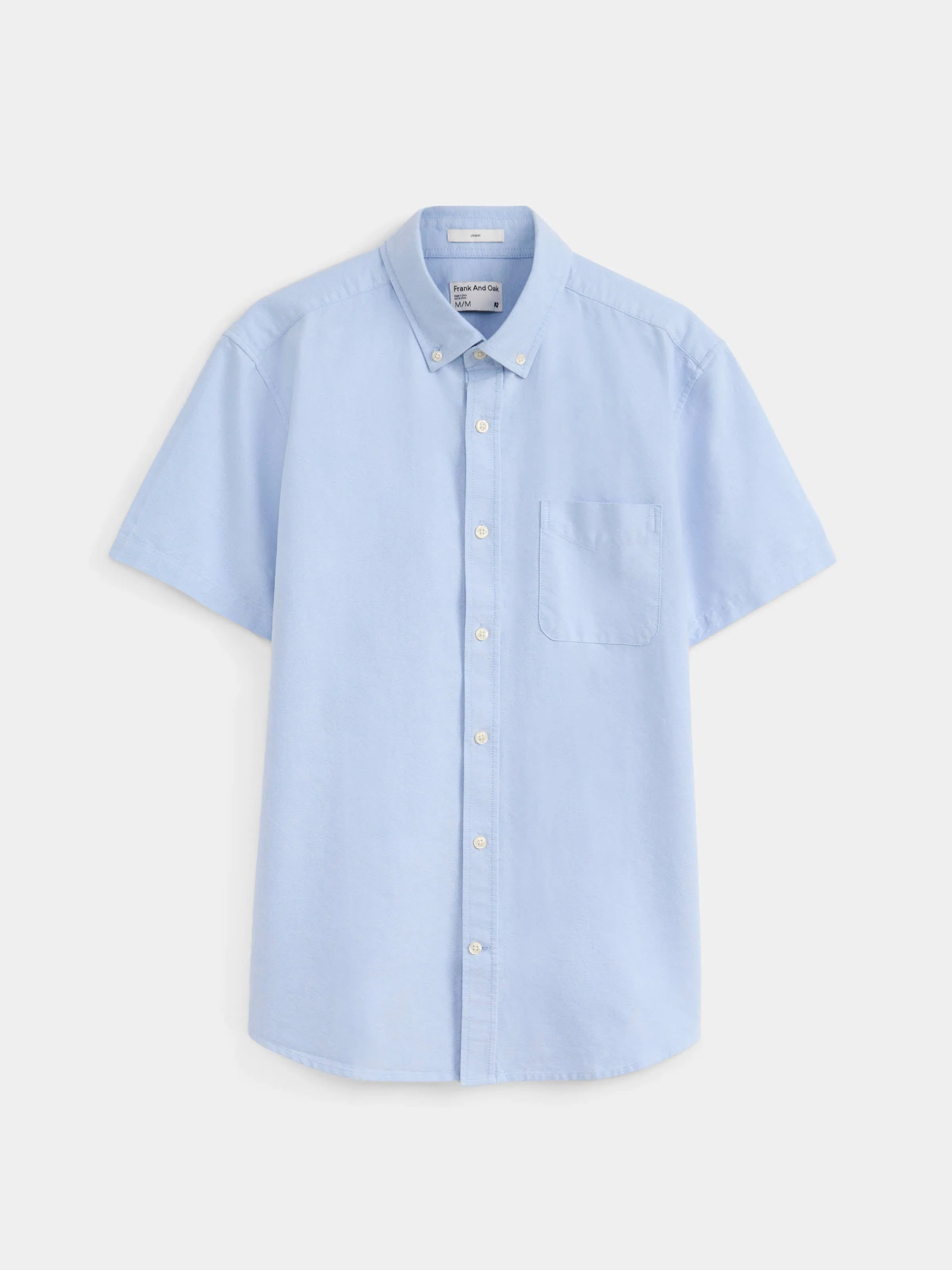 The Jasper Short Sleeve Oxford Shirt in Light Blue