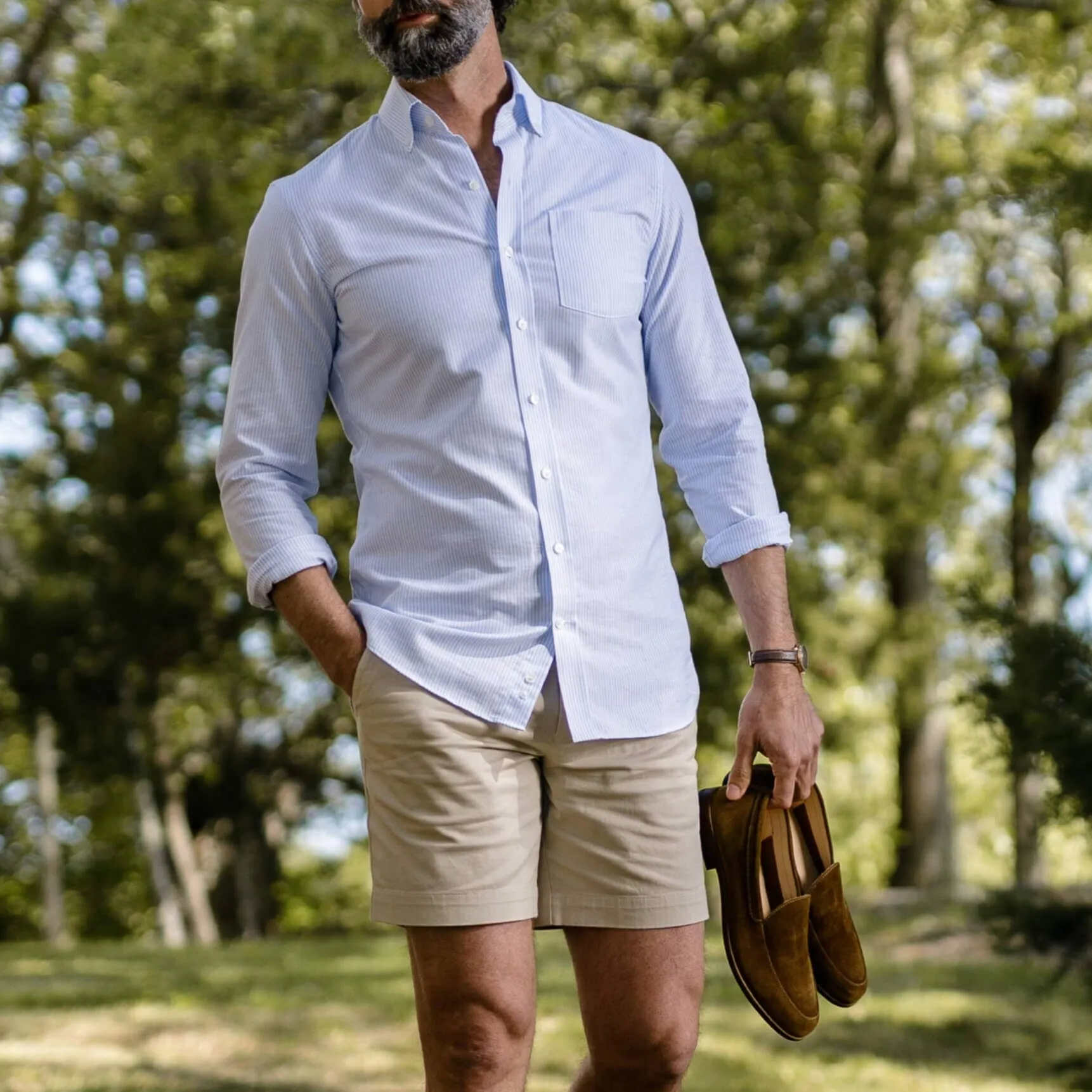 The Light Blue Mayfield Oxford Stripe Custom Shirt