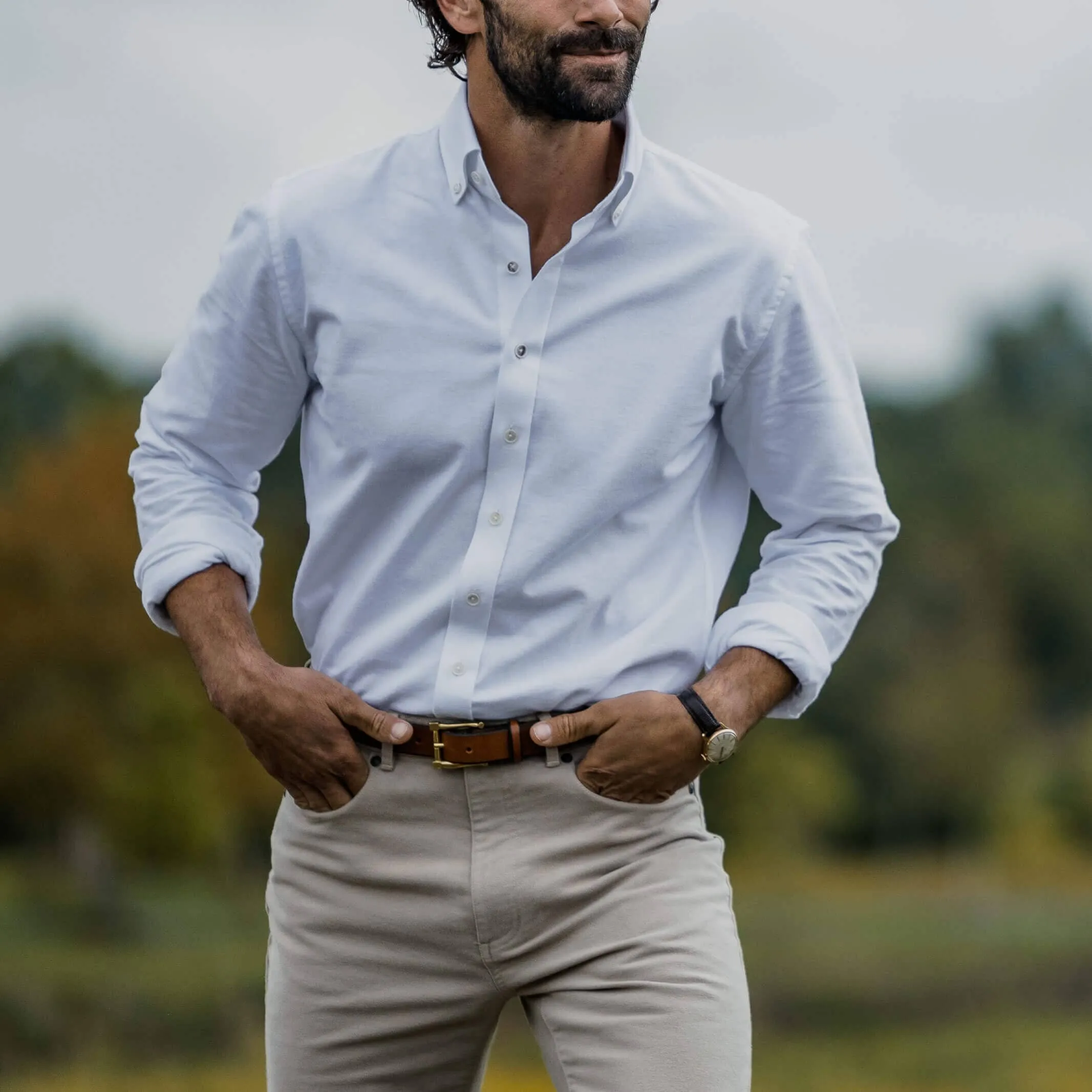The White Besler Brushed Oxford Custom Shirt