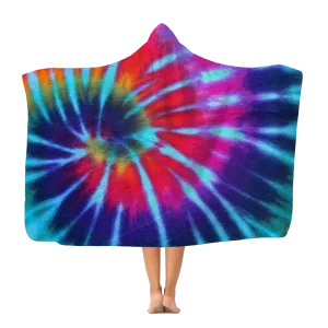 Tie Dye Pattern Premium Adult Hooded Blanket