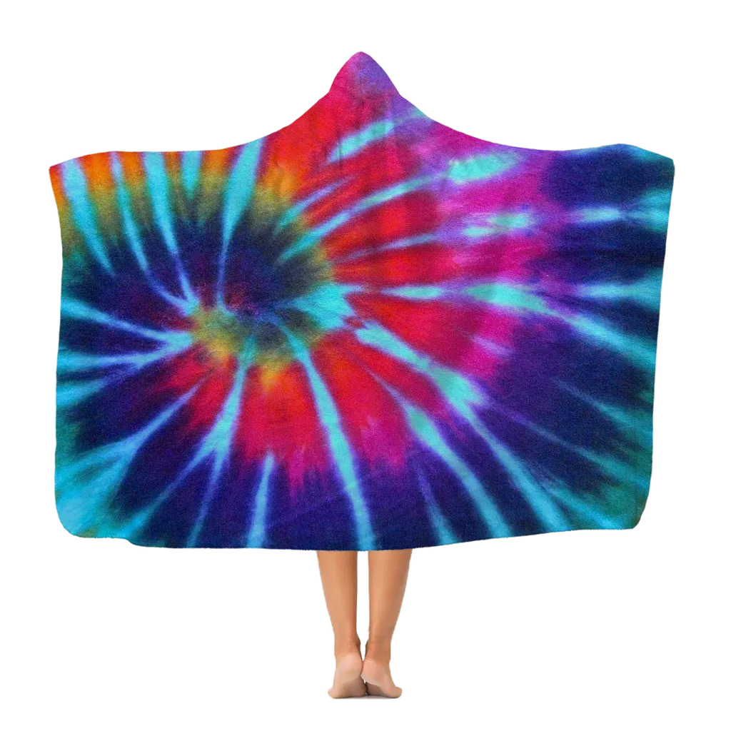 Tie Dye Pattern Premium Adult Hooded Blanket