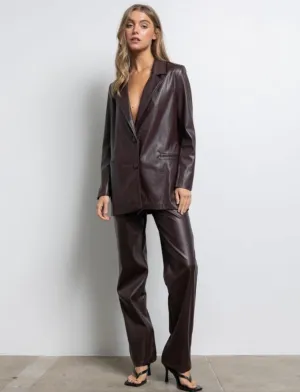 Timeless Vegan Leather Blazer Jacket
