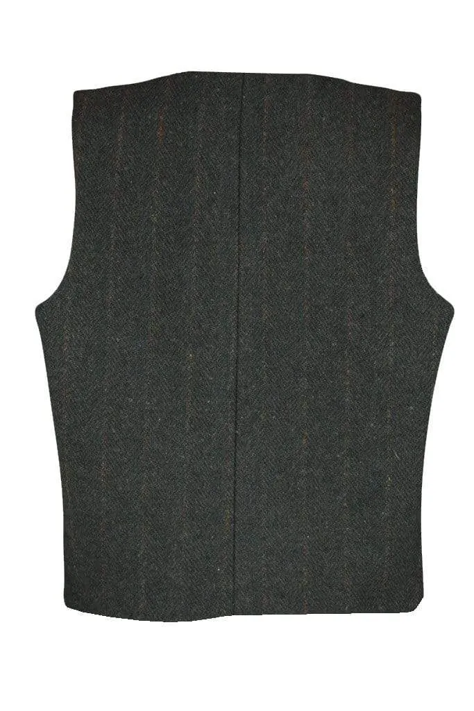 Tobias: Olive tweed waistcoat