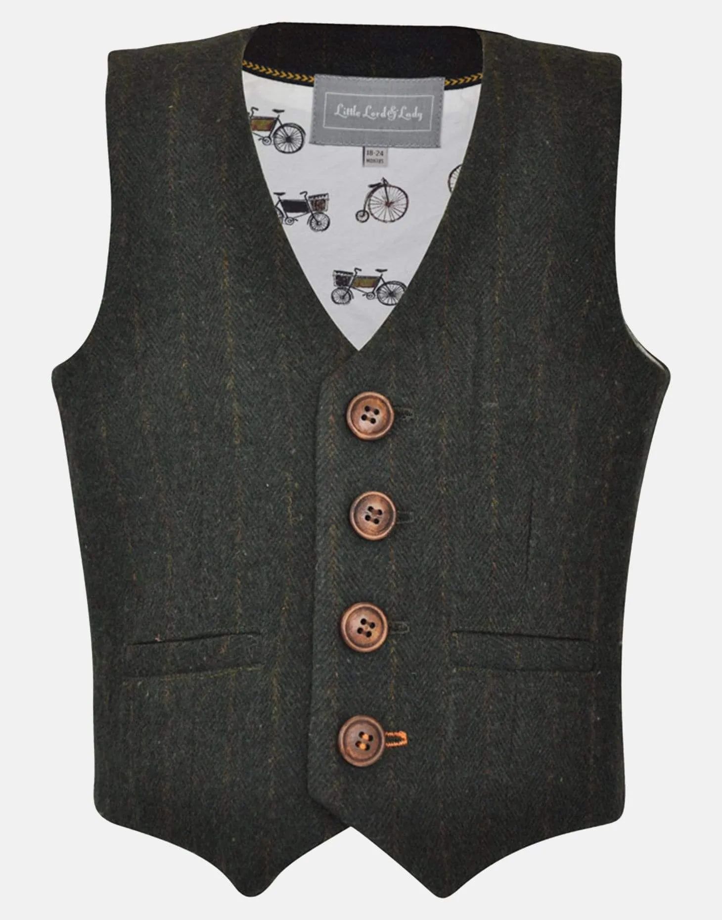 Tobias: Olive tweed waistcoat