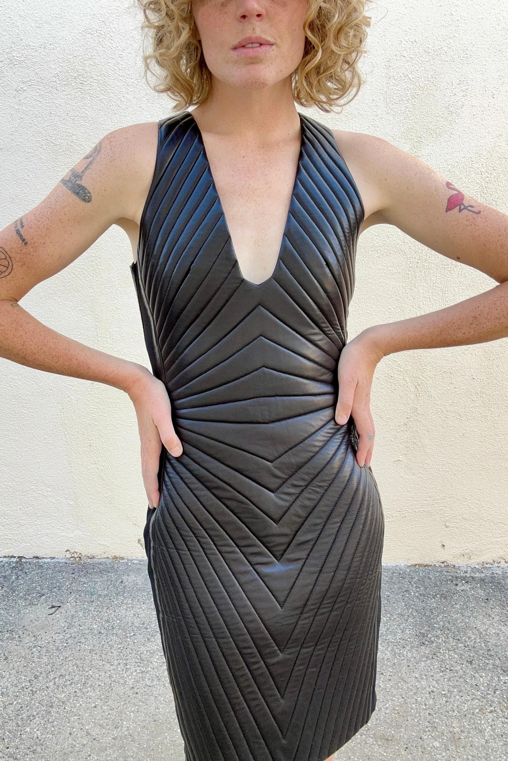 Tom Ford Quilted Leather Dress