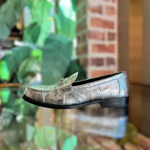 TORY BURCH Silver Ballet Loafers SZ 8.5