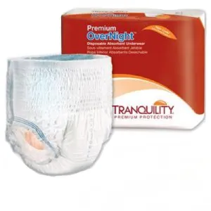 Tranquilit 2116 Premium Overnight Disposable Underwear Large: 44"-54" CS/64