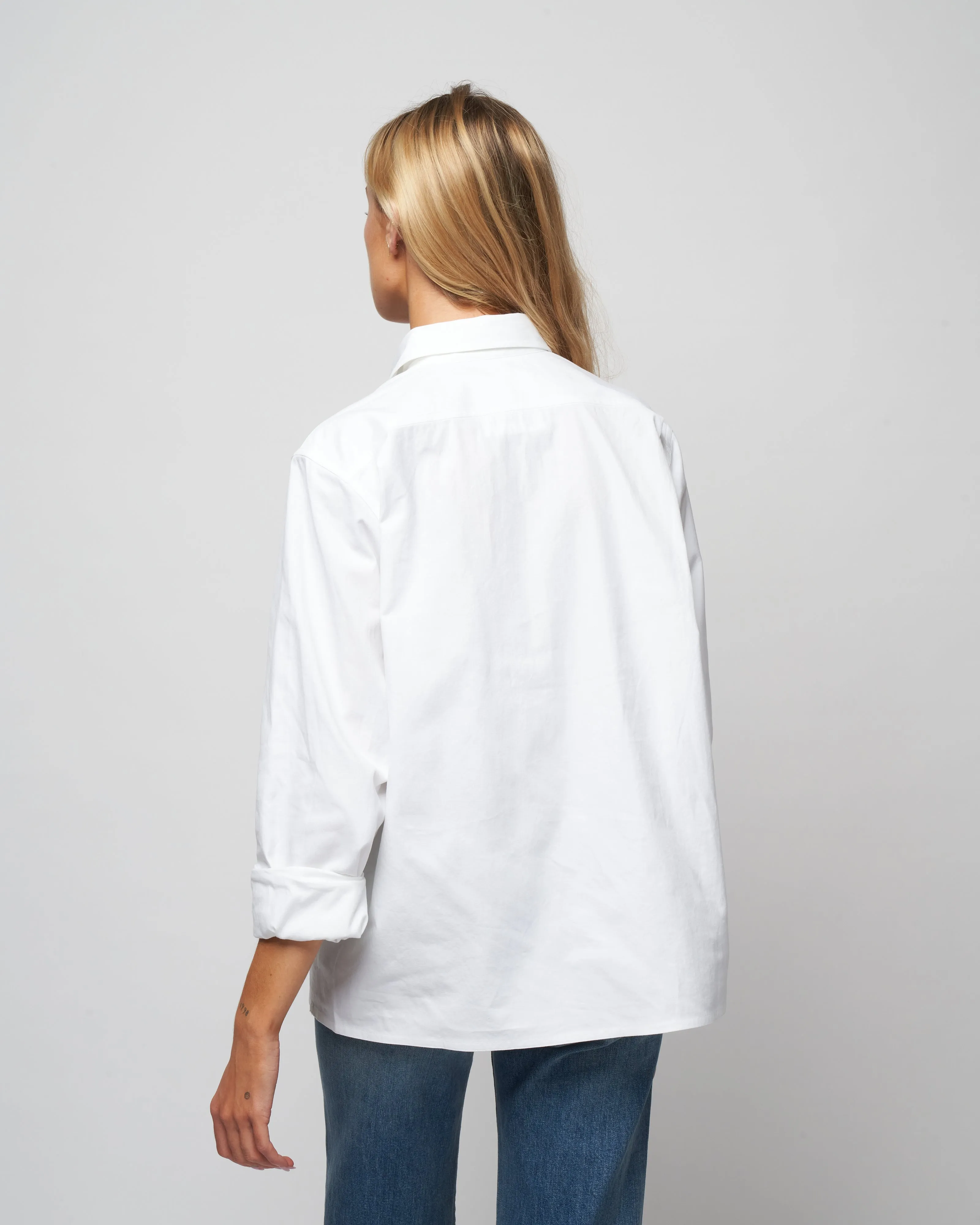 tumbled flannel shirt - woven white
