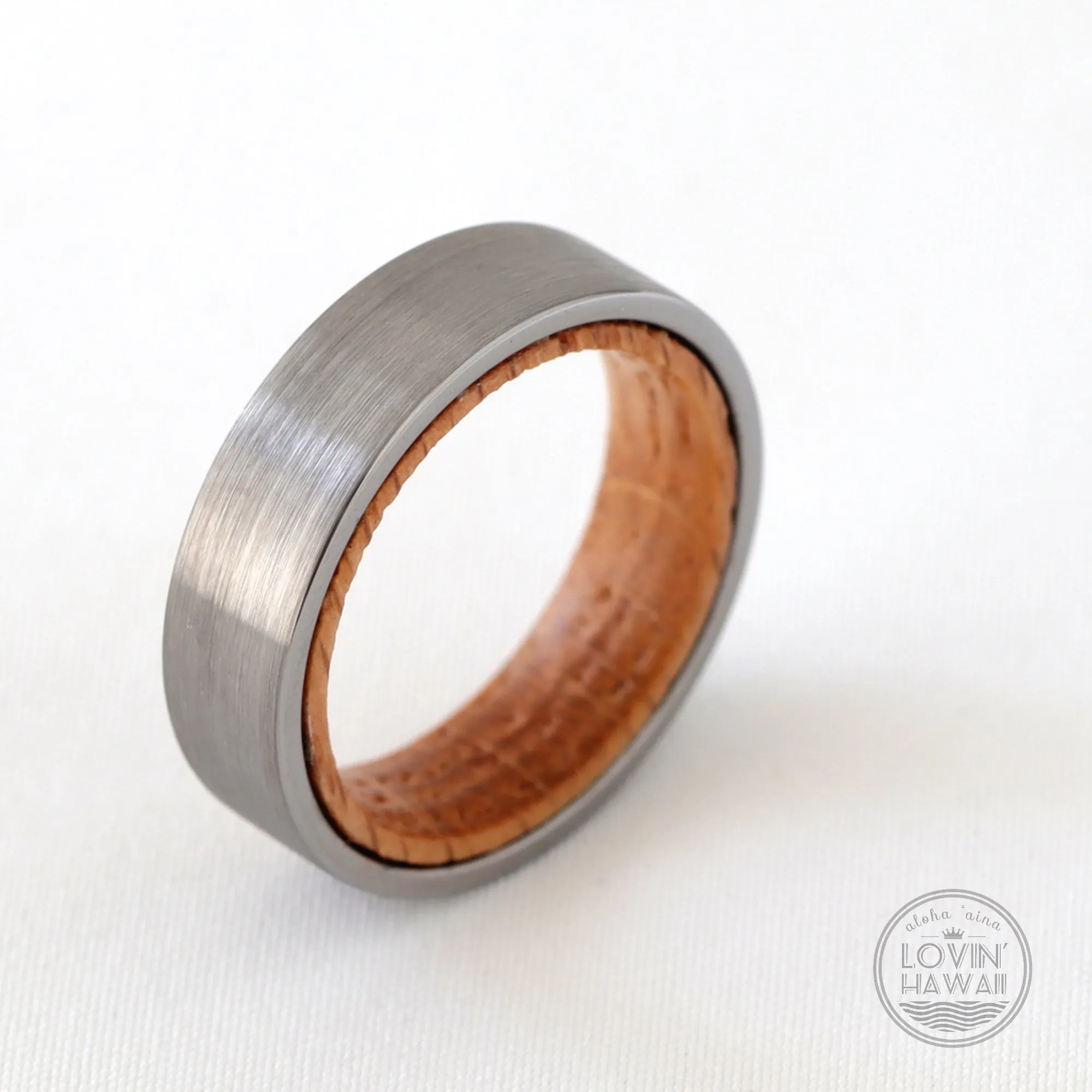 Tungsten Ring With Wood Inlay (6mm Width)