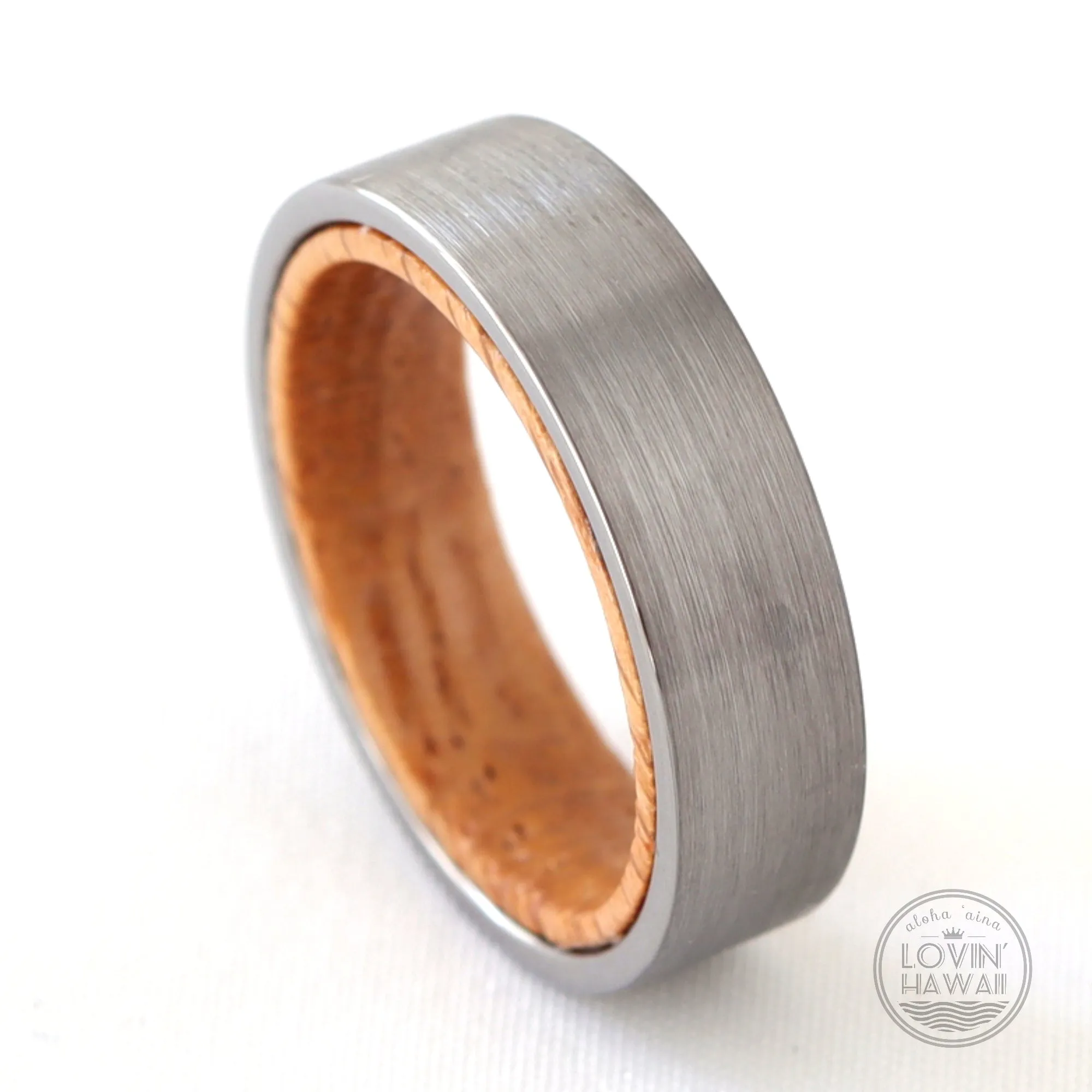Tungsten Ring With Wood Inlay (6mm Width)