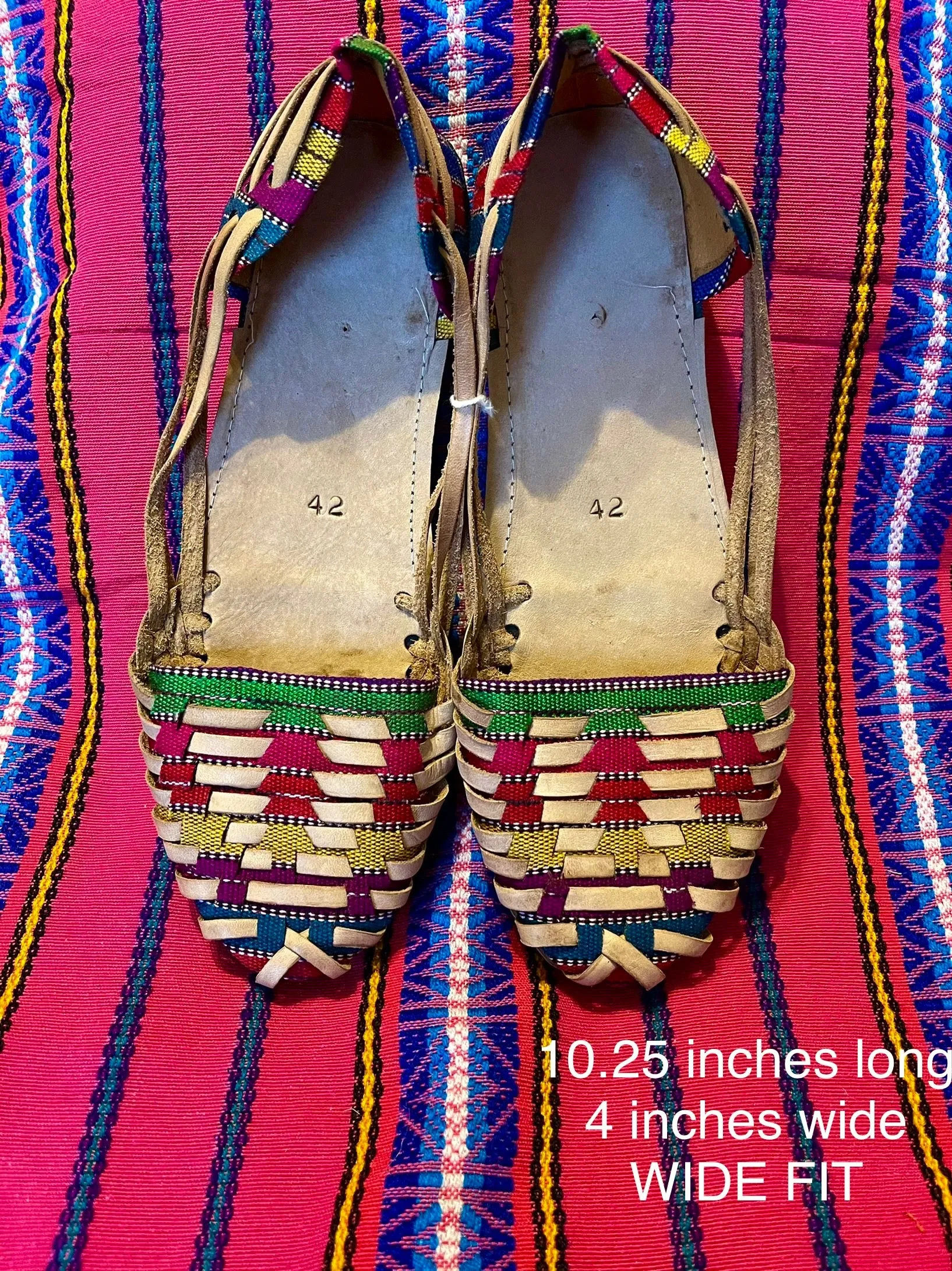 US 10.5/11- Handmade Colorful Leather Huarachas-  CLICK FOR MORE STYLES