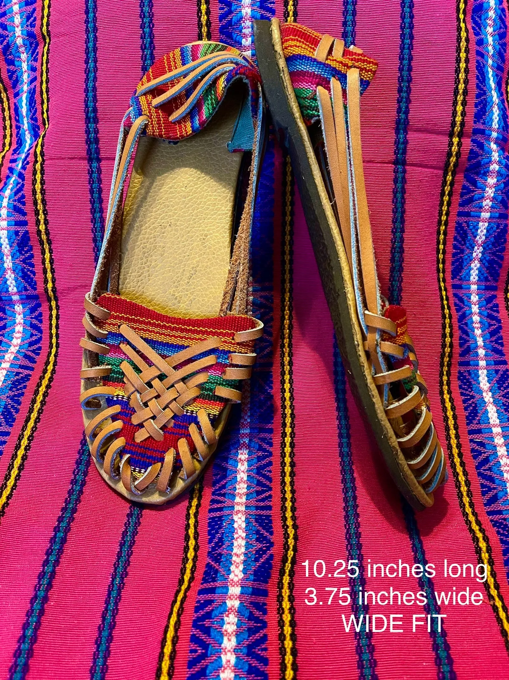 US 10.5/11- Handmade Colorful Leather Huarachas-  CLICK FOR MORE STYLES