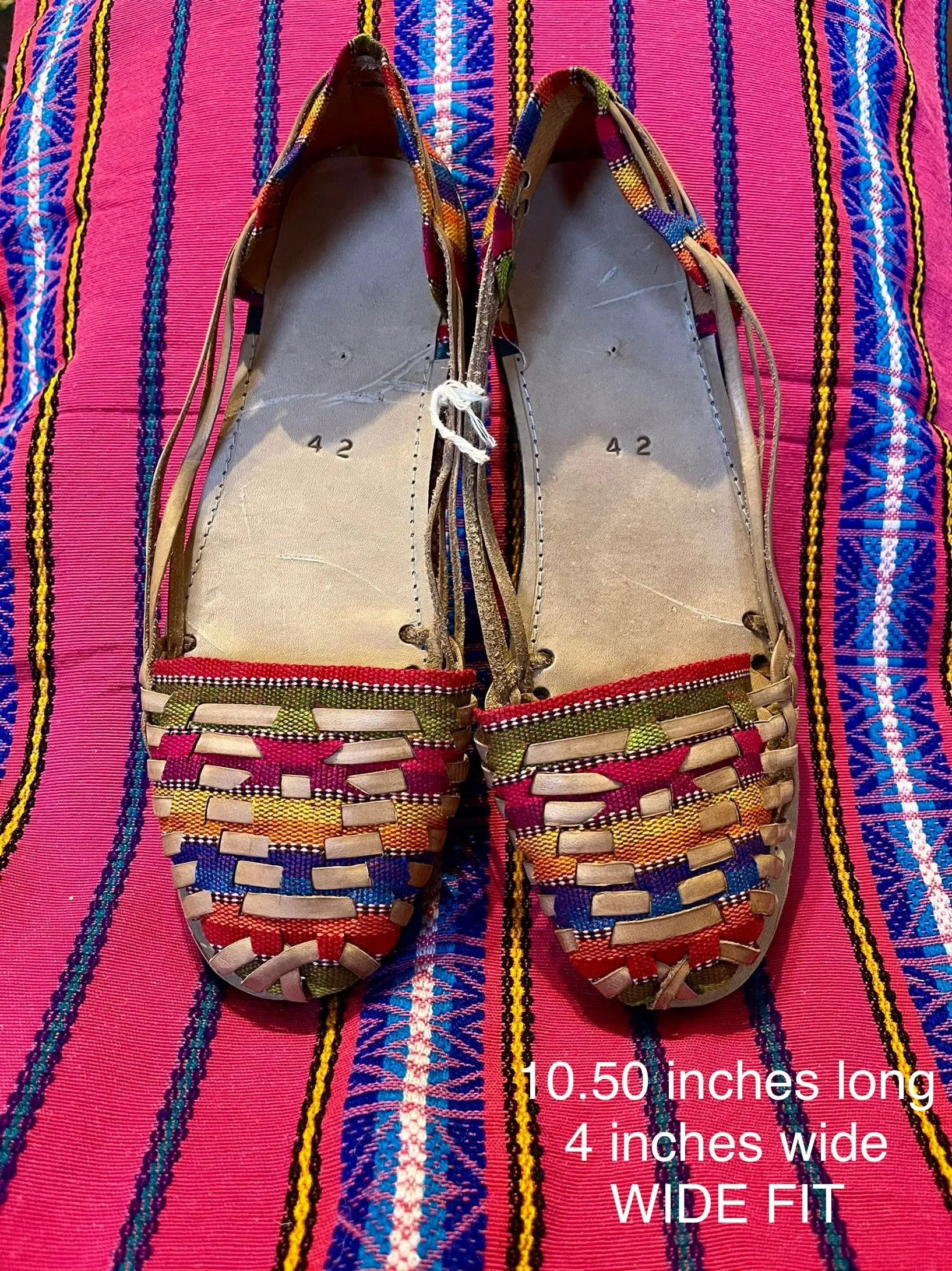 US 10.5/11- Handmade Colorful Leather Huarachas-  CLICK FOR MORE STYLES