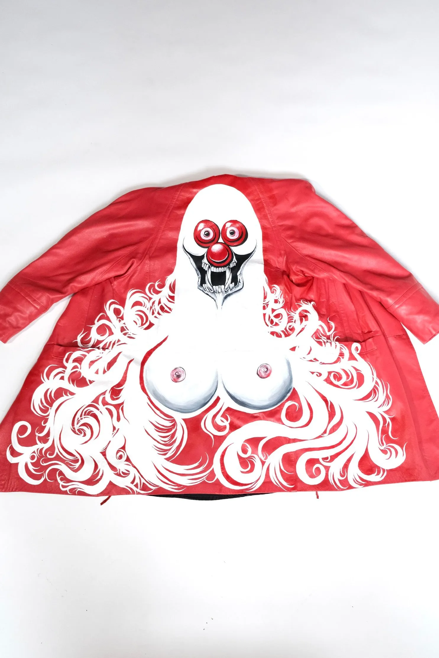Vampire Clown Red Leather Jacket