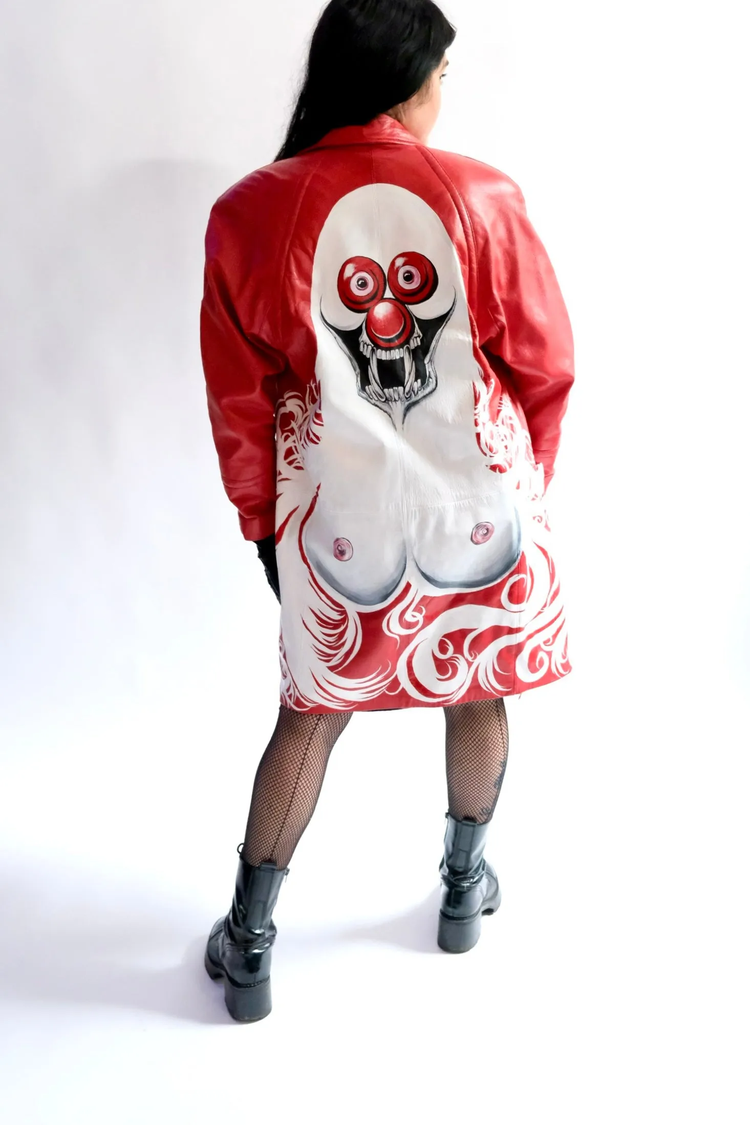 Vampire Clown Red Leather Jacket