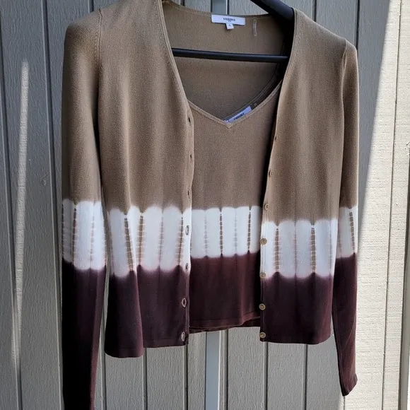 Vertigo Paris | 2pc Sweater Set | Women's S like new Business Casual Tan Brown
