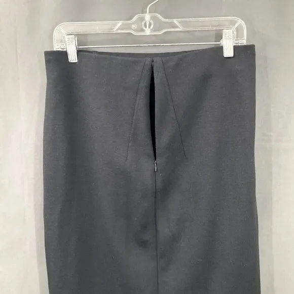 Vince Pencil Skirt Women 12 Black Zipper Stretch Wool Blend Business Career