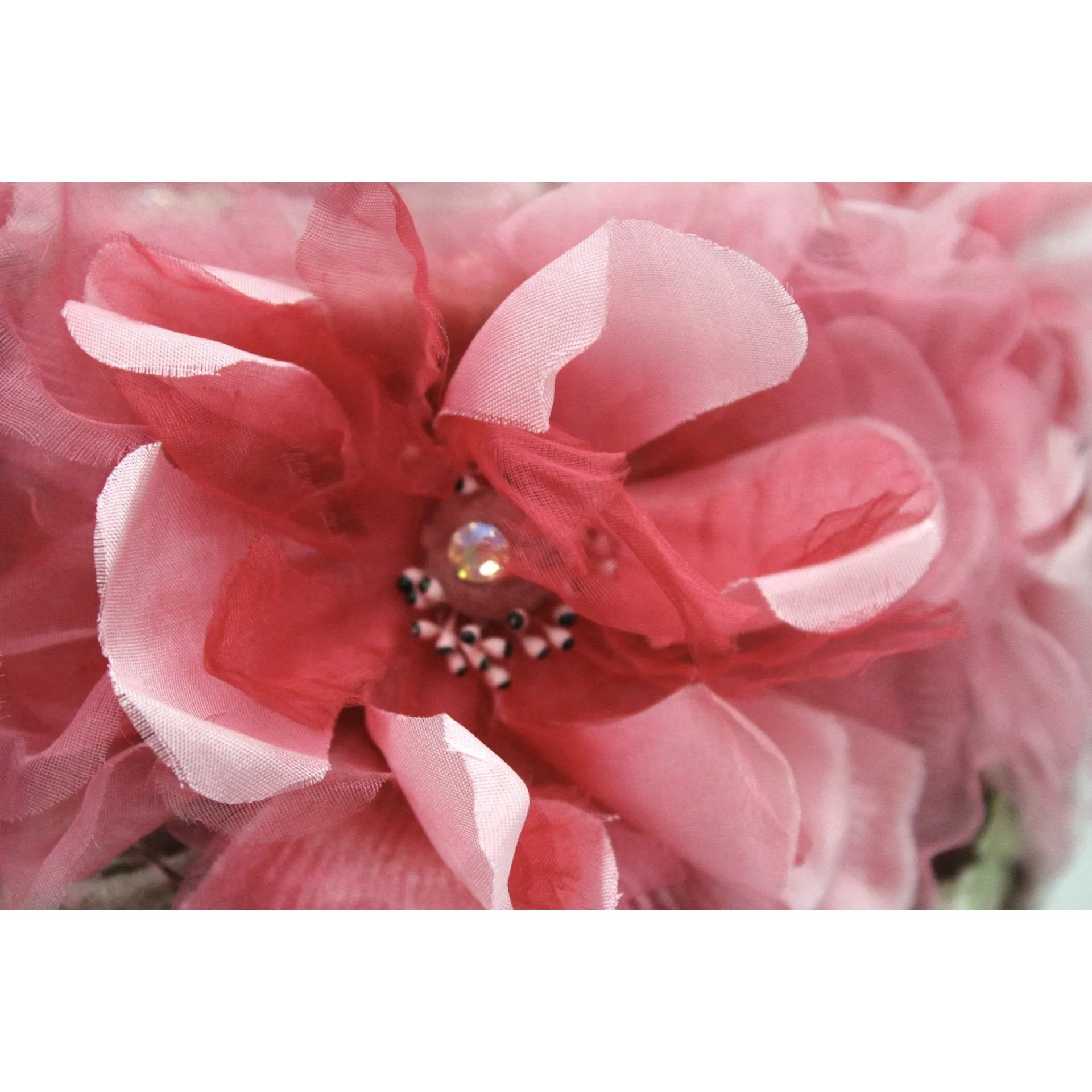 Vintage 1950s Garden Party Pillbox  Hat Valerie Modes Pink Flowers One Size Tea Party