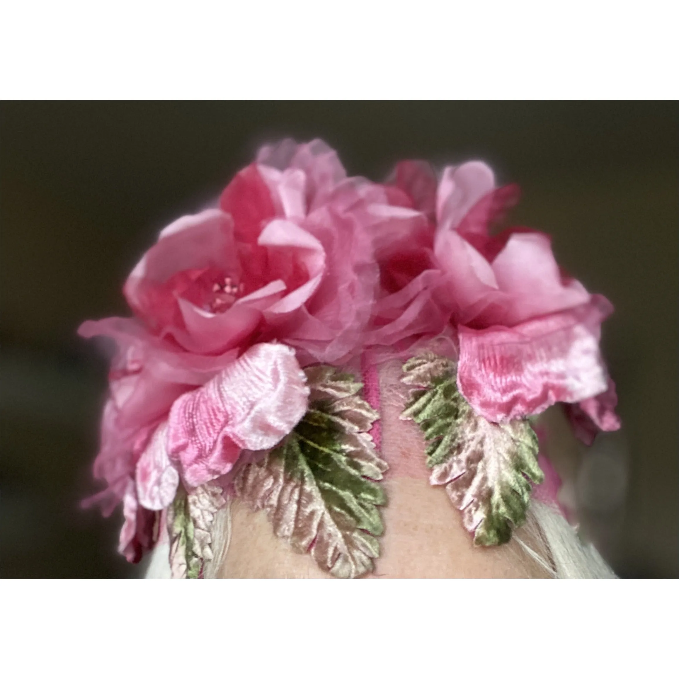 Vintage 1950s Garden Party Pillbox  Hat Valerie Modes Pink Flowers One Size Tea Party