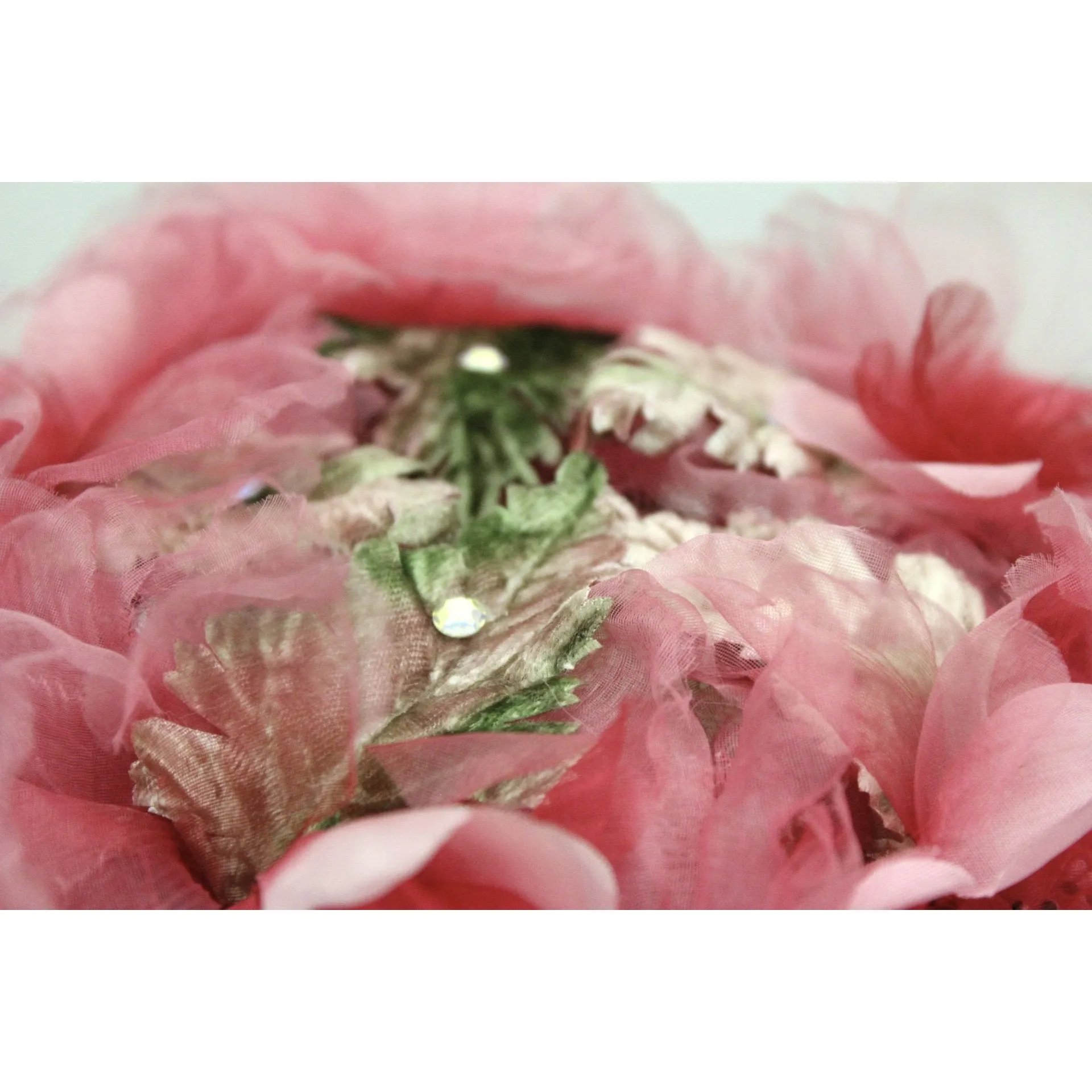 Vintage 1950s Garden Party Pillbox  Hat Valerie Modes Pink Flowers One Size Tea Party