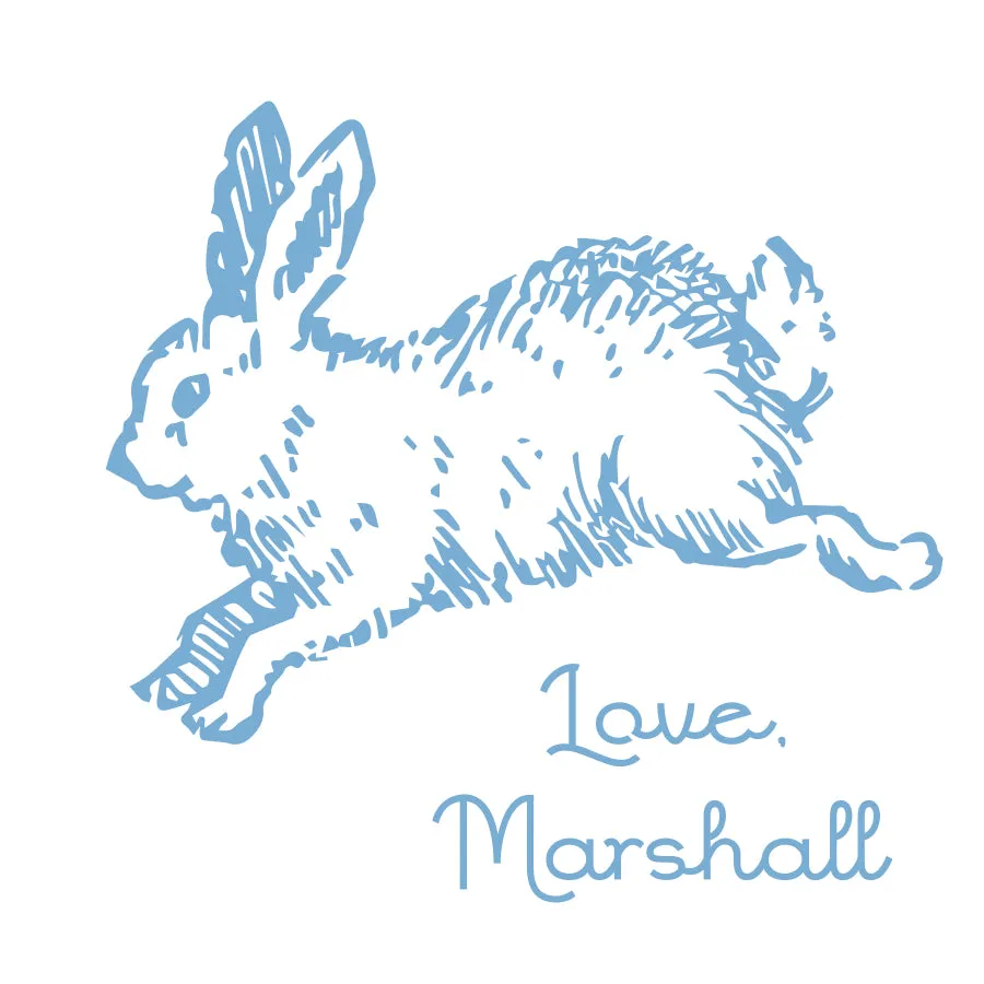 Vintage Blue Bunny Calling Card