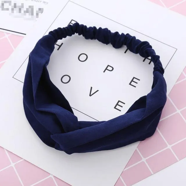 Vintage Cross Knot Suede Headband
