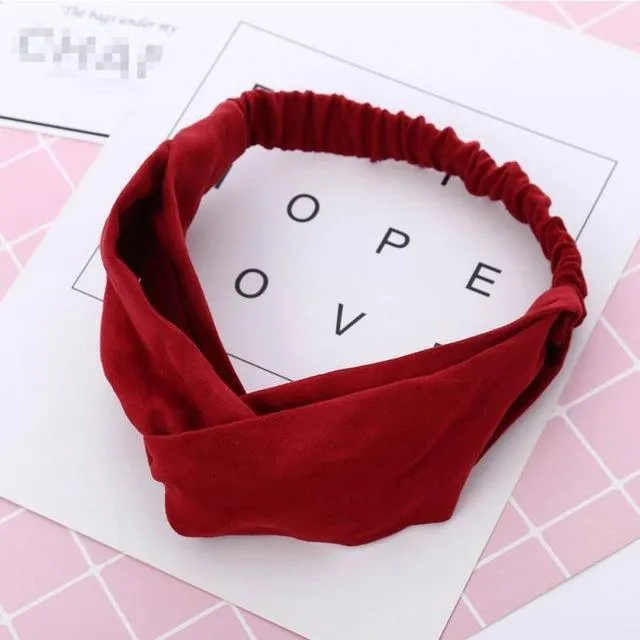 Vintage Cross Knot Suede Headband