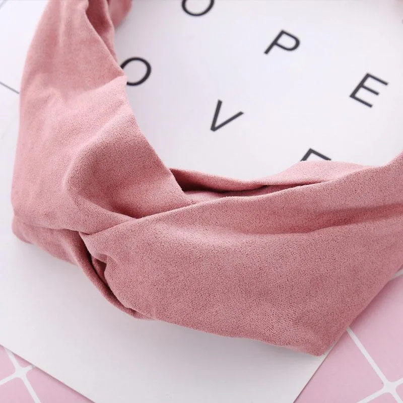 Vintage Cross Knot Suede Headband