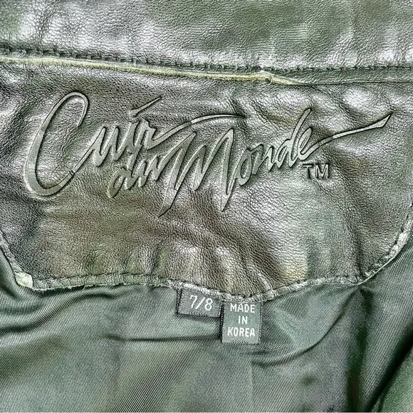 VINTAGE Cuir du Monde Black Leather Pencil Skirt Size 4/6 Goth Classic Alt Girl