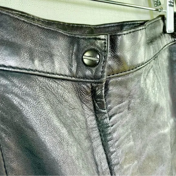 VINTAGE Cuir du Monde Black Leather Pencil Skirt Size 4/6 Goth Classic Alt Girl