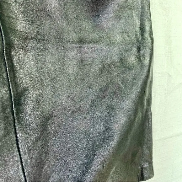 VINTAGE Cuir du Monde Black Leather Pencil Skirt Size 4/6 Goth Classic Alt Girl