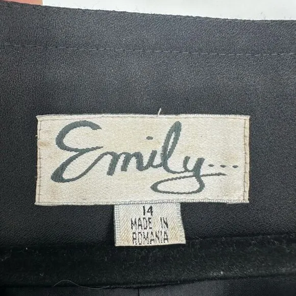 Vintage Emily Evening Jacket Beaded Fringe Size 14 Black Round Neck Quilt Luxury
