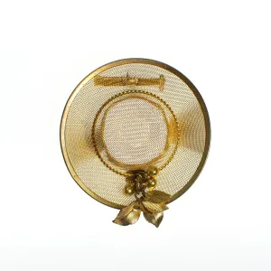 Vintage Gold Tone Hat Brooch