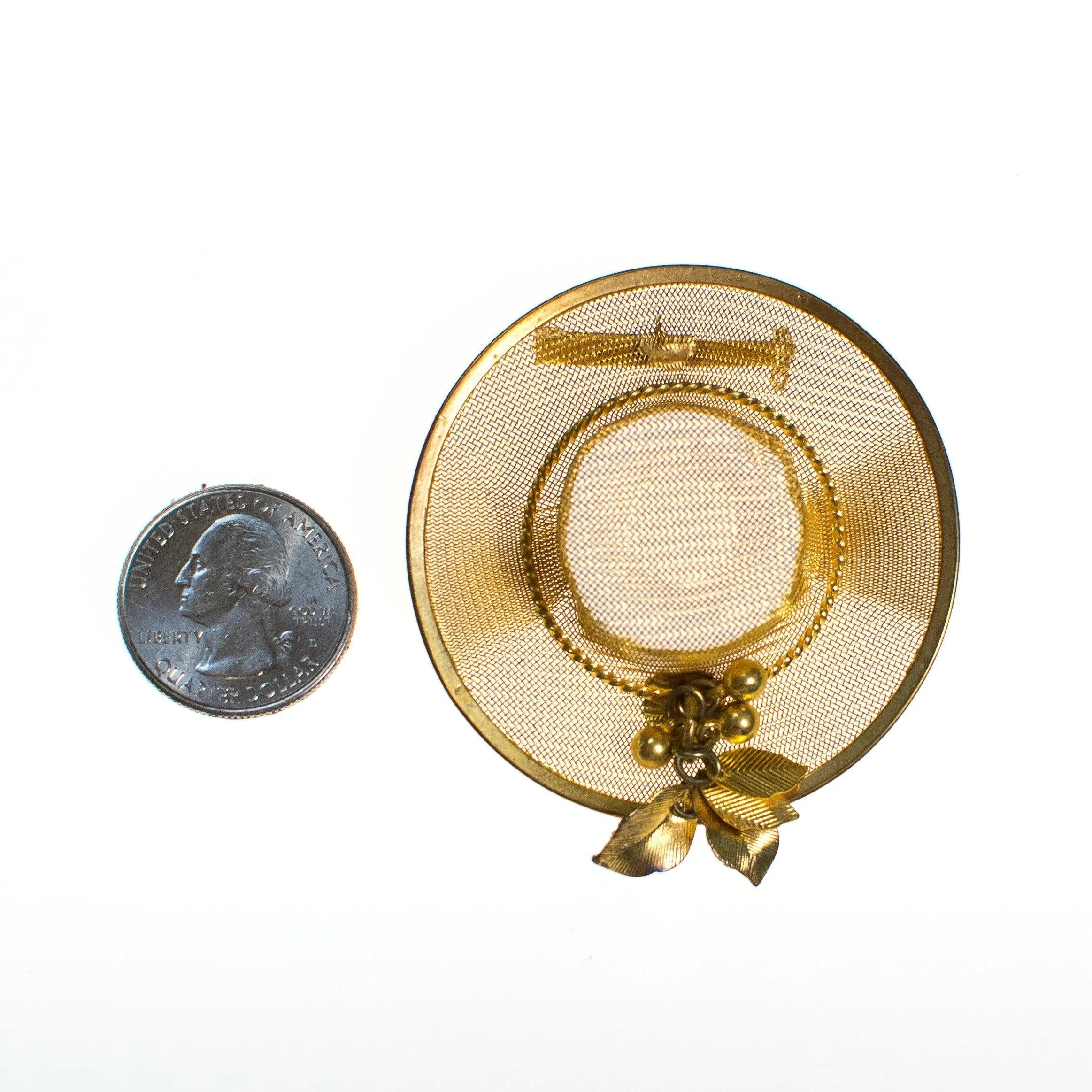 Vintage Gold Tone Hat Brooch