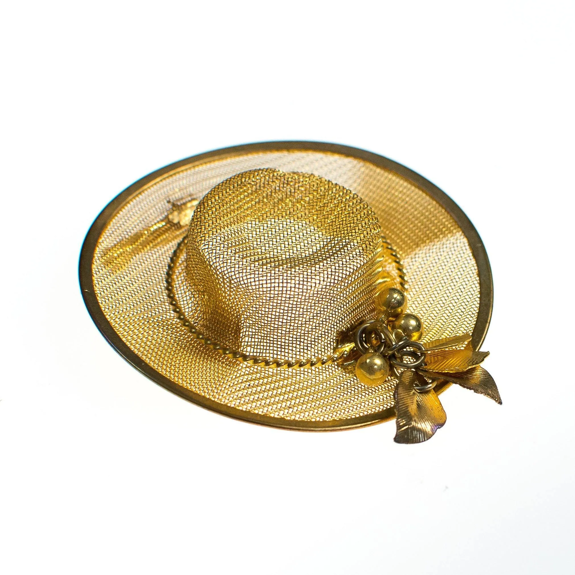 Vintage Gold Tone Hat Brooch