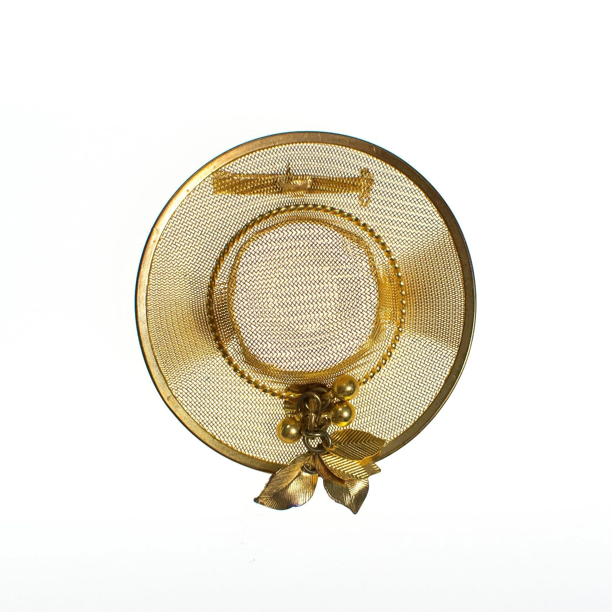 Vintage Gold Tone Hat Brooch
