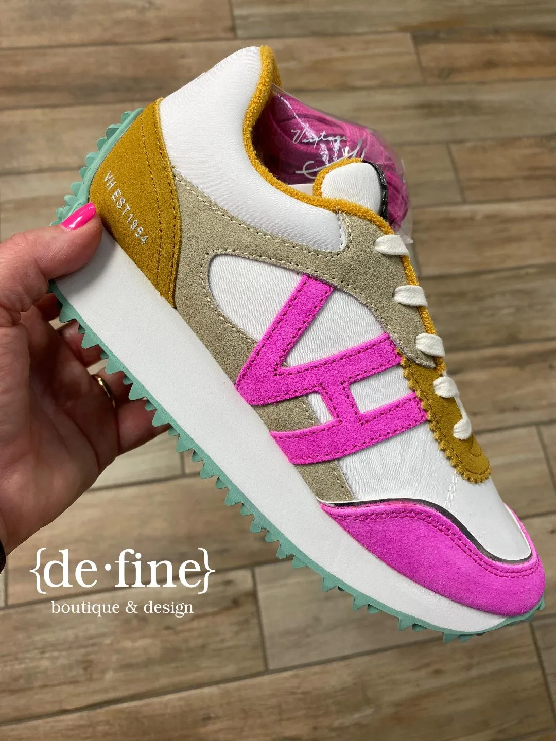 Vintage Havana Cosmic Sneakers - Neon Pink, Mustard, Teal