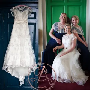 Vintage Lace  Cap Sleeve Jewel Neck Sweetheart Elegant A-line Stunning Wedding Dresses, AB1118