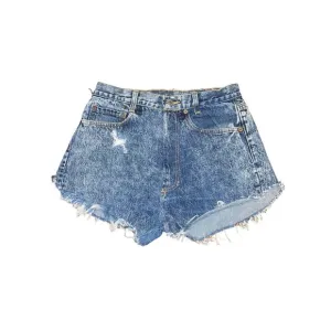 Vintage Levi’s Button Fly High Waited Raw Hem Cutoff Shorts Size 29