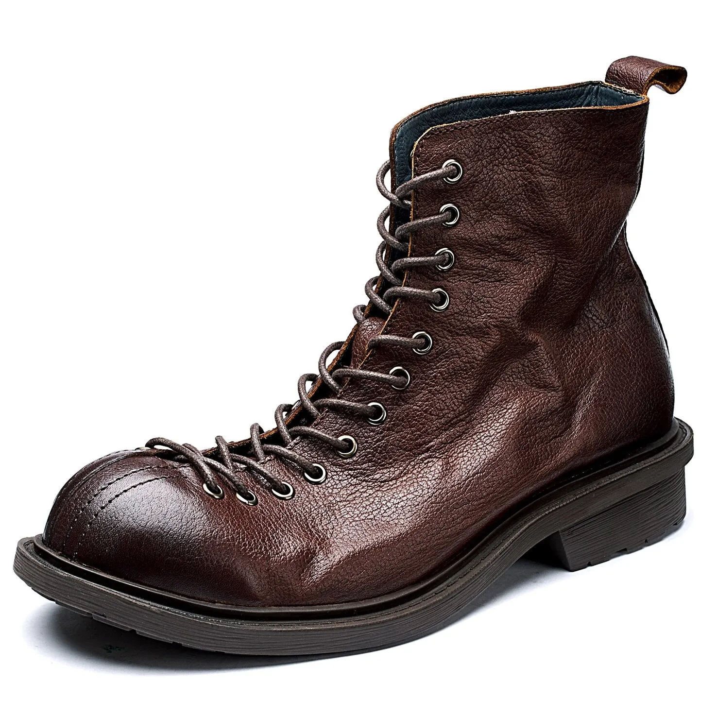 Vintage Motorcycle Leather Boots Men