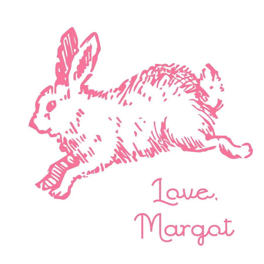 Vintage Pink Bunny Calling Card