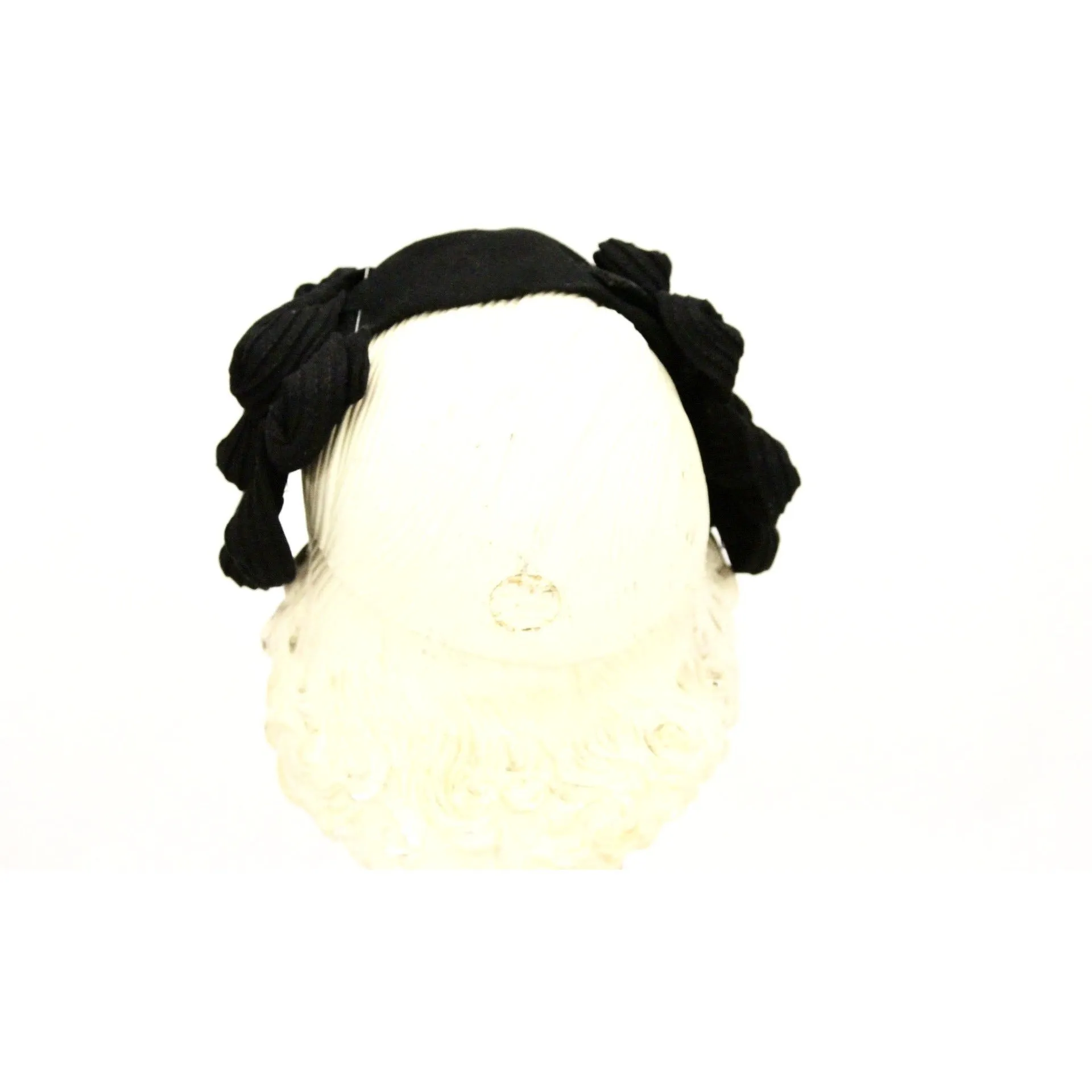 Vintage Womens Black Felt EarMuff Hat 1930s John Wanamaker O/S