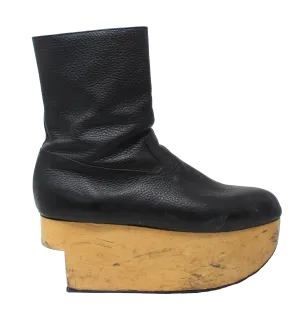 Vivienne Westwood Black Leather "Rocking Horse Boot", 1985 Reissue, Size 40 EU / US 10