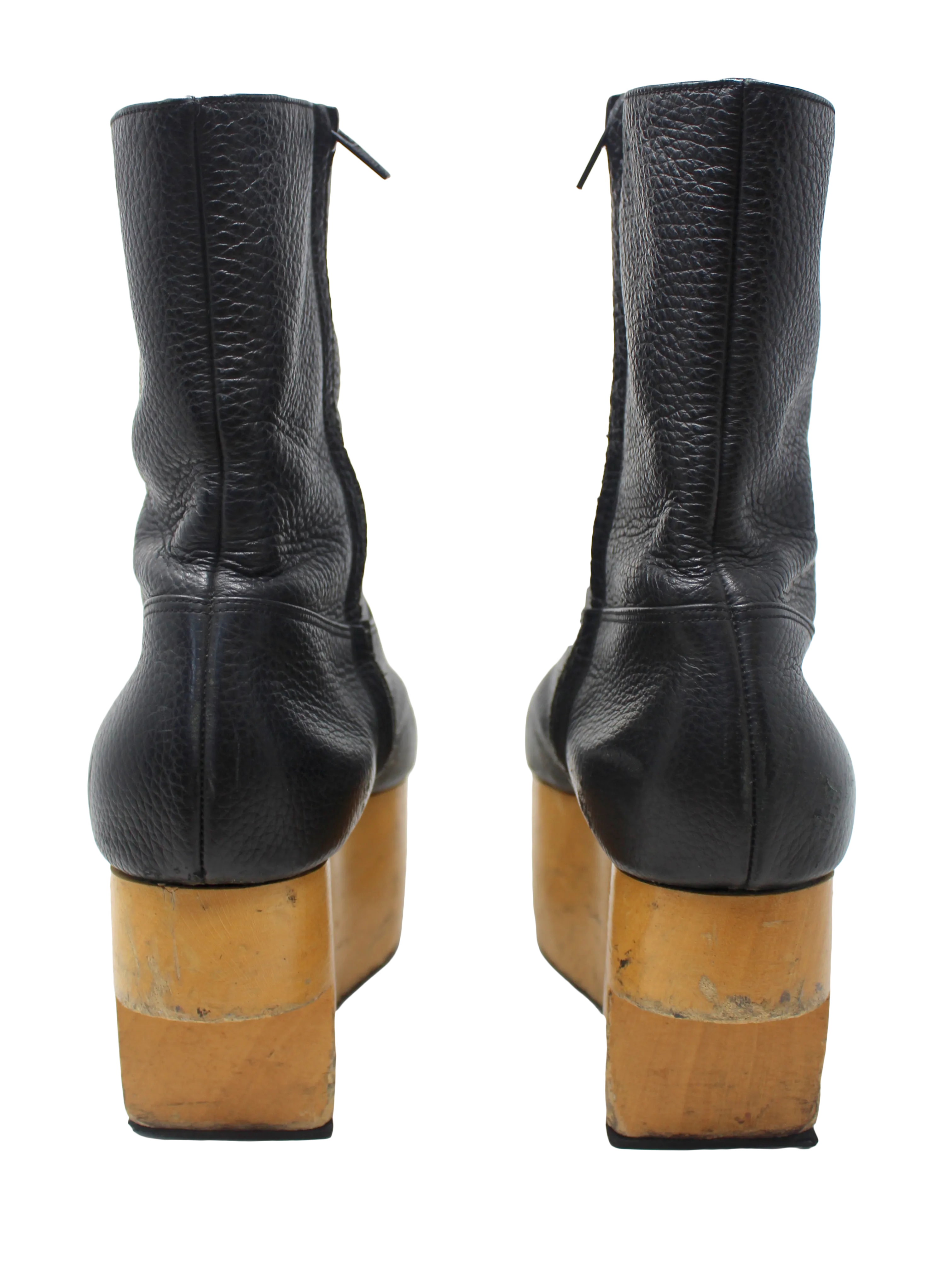 Vivienne Westwood Black Leather "Rocking Horse Boot", 1985 Reissue, Size 40 EU / US 10